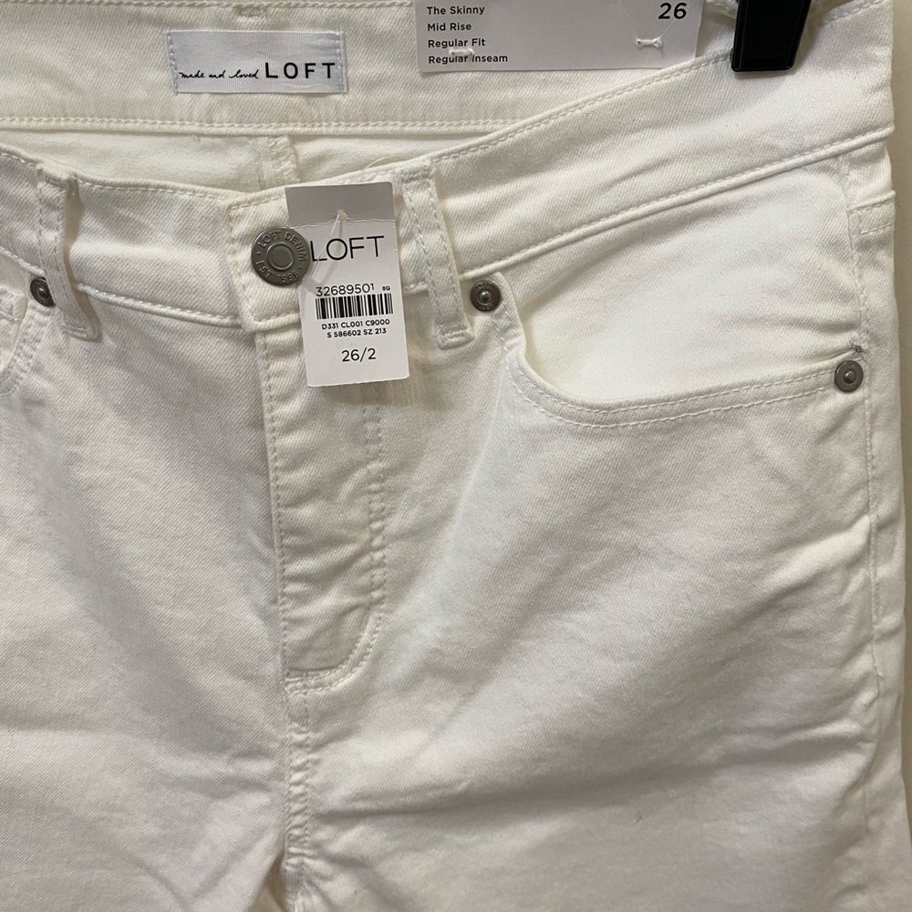 LOFT White Skinny Jeans